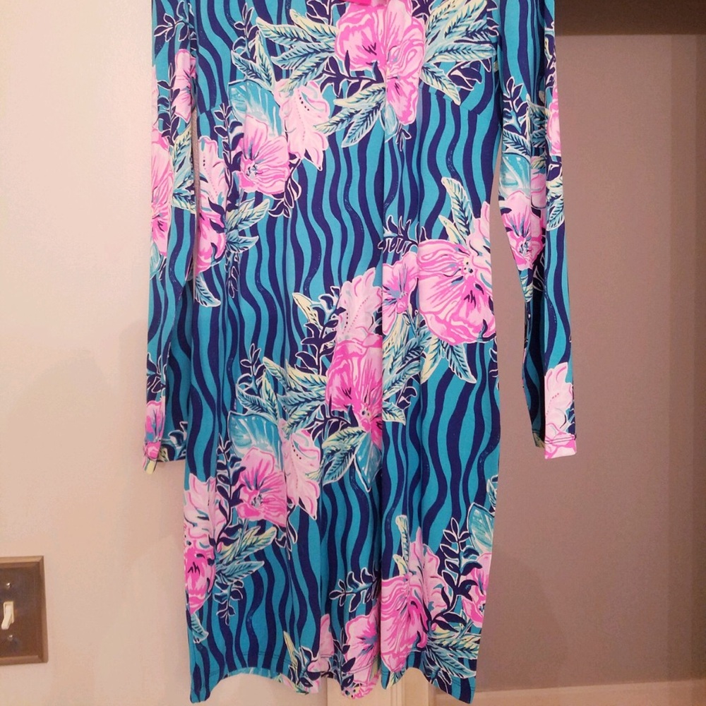 NWT Lilly Pulitzer Nikia dress Beach Club Blooms - Picture 2 of 4